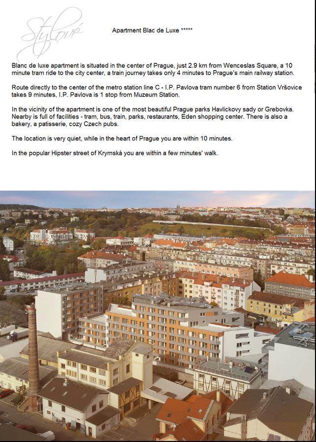 Apartement Blanc De Luxe Praha Eksteriør bilde